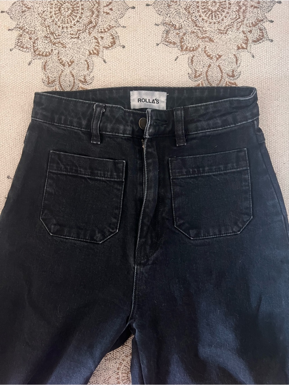 ROLLA'S Sailor Jeans – Black – Size 25 - High Rise - Wide Leg